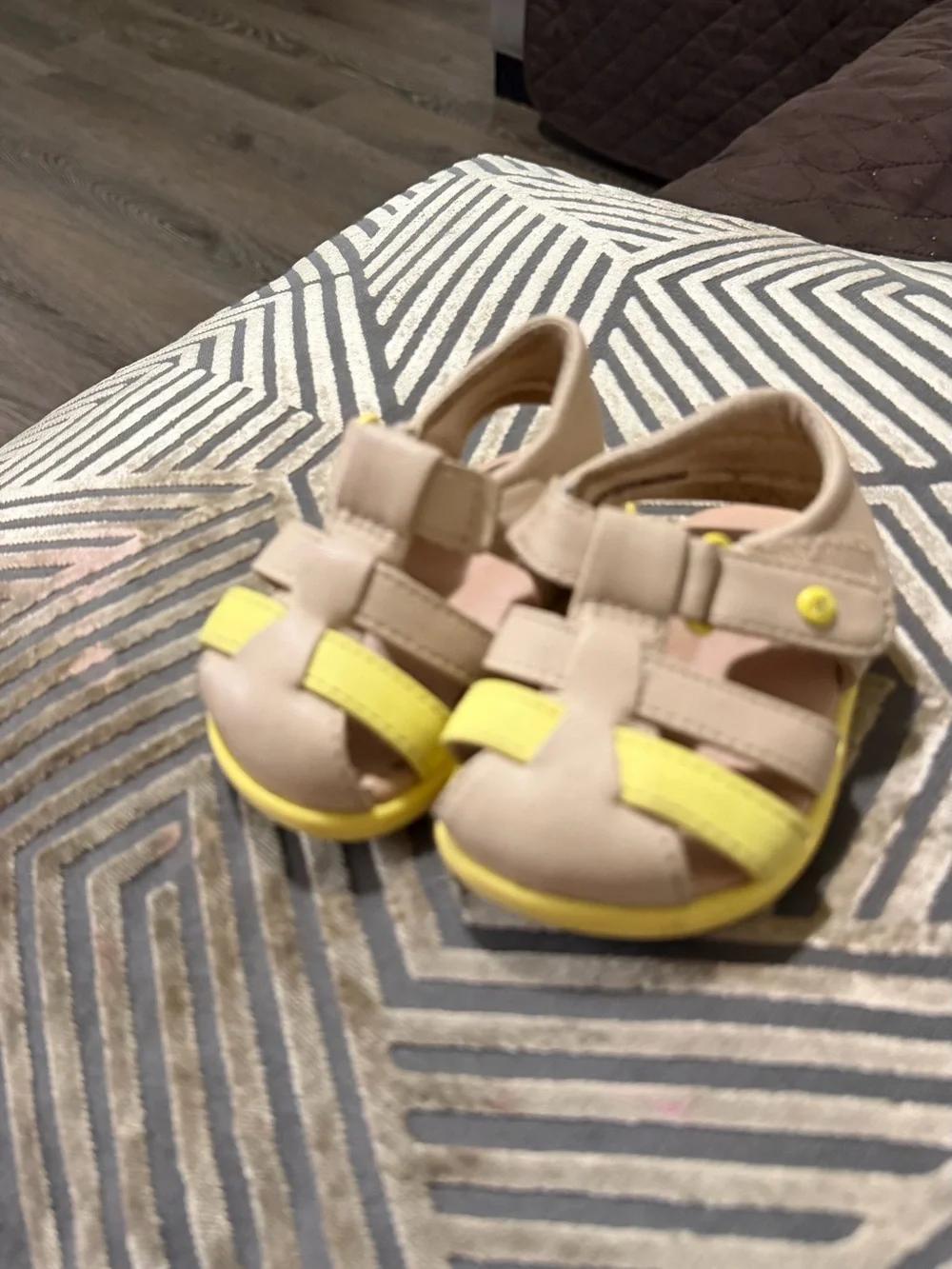 UGG Beige and Yellow Baby Sandals